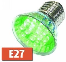 LED svjetiljka 230V,E27, zelena, 15 LED
