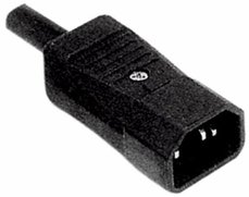 Mrežni euro tropolni kablovski utikač, crni