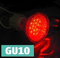 LED svjetiljka crvena,GU 10, 230V, 15 LED